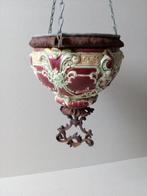 Antieke art nouveau majolica hangbloempot, Ophalen of Verzenden