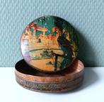 Art Nouveau Frans gelithografeerd macaron blikje doosje Pauw, Ophalen of Verzenden, Gebruikt, Koek(jes), Overige merken