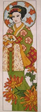 Borduurpatroon  Japanse vrouw   nr 5964, Verzenden, Nieuw, Handborduren, Patroon