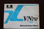 Kawasaki VN750 1993 motorcycle owner's manual VN750-A10, Ophalen of Verzenden, Kawasaki