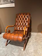 Chesterfield Orginele Slipper fauteuil & Hocker, Huis en Inrichting, Fauteuils, Gebruikt, 75 tot 100 cm, Engels kantoor chique
