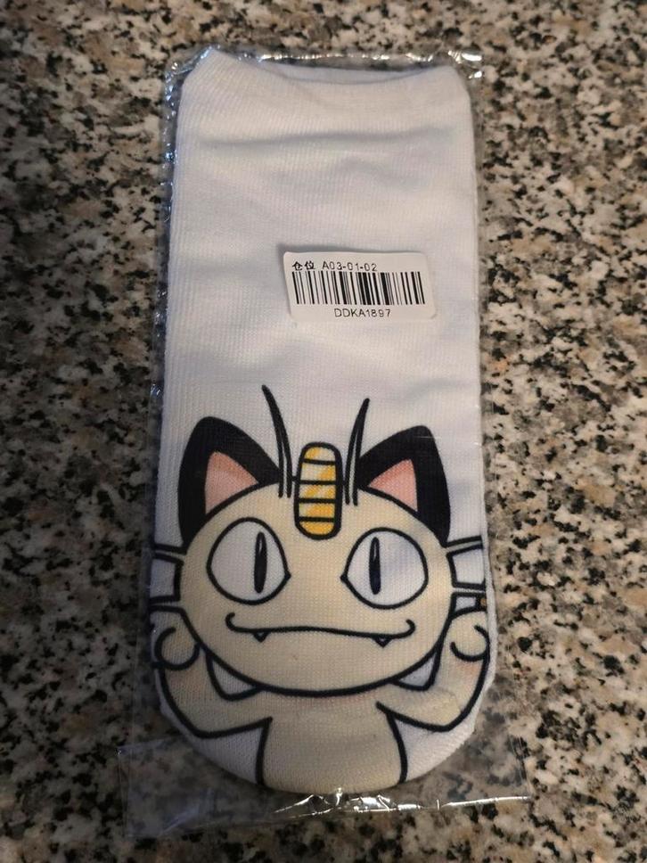 Meowth Sokken - Niet Officieel Pokemon, Kleding | Dames, Sokken en Kousen, Nieuw, Sokken en Kniesokken, Overige maten, Wit, Ophalen of Verzenden