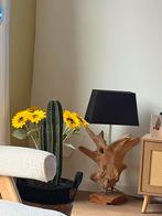 Unieke tafellamp met boomstam voet, Ophalen of Verzenden, Nieuw, Hout