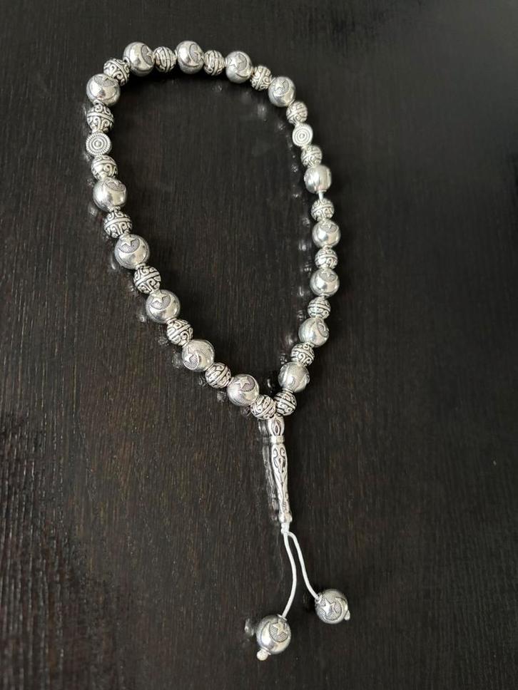 Tasbeeh / tasbih gebedsketting, Sieraden, Tassen en Uiterlijk, Kettingen, Nieuw, Zilver, Zilver, Ophalen