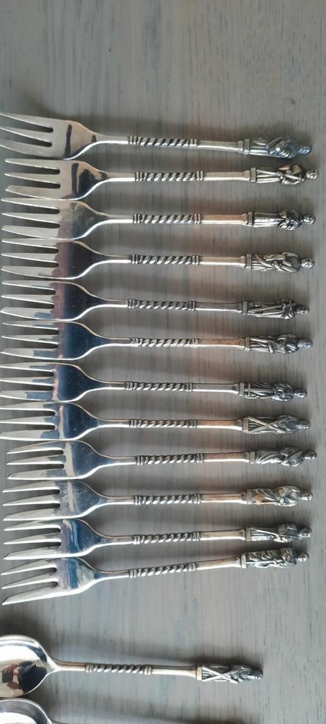 Verzilverd apostel bestek St. Petrus - Nieuwpoort (ca. 1950, Antiek en Kunst, Antiek | Bestek, Verzenden