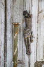 Antieke grote houten polychrome corpus, Ophalen of Verzenden