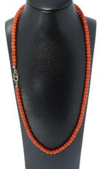 Bloedkoraal vintage ketting 14k slot goud dames antiek