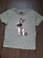 H&M T-shirt met konijn pailletten 122, Ophalen of Verzenden