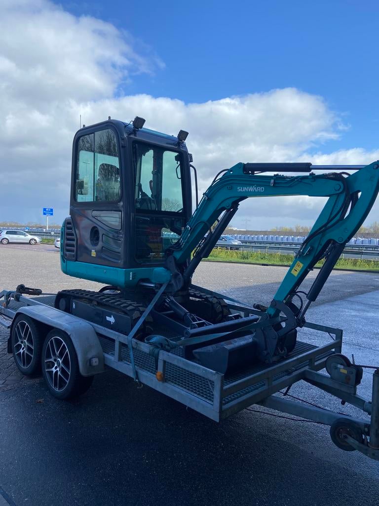 Te huur minigraver 1,9 ton, Ophalen of Verzenden