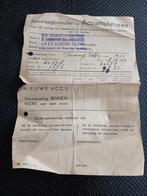 Zeldzaam Aanvraagformulier Accumulatoren Triumph TWN 1935, Ophalen of Verzenden