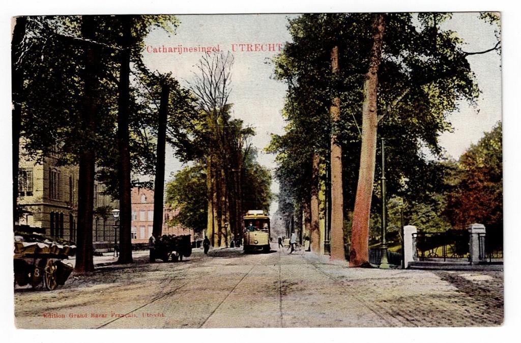 Utrecht 1925. De Catharijnesingel (tram)., Ophalen of Verzenden, 1920 tot 1940, Gelopen, Utrecht