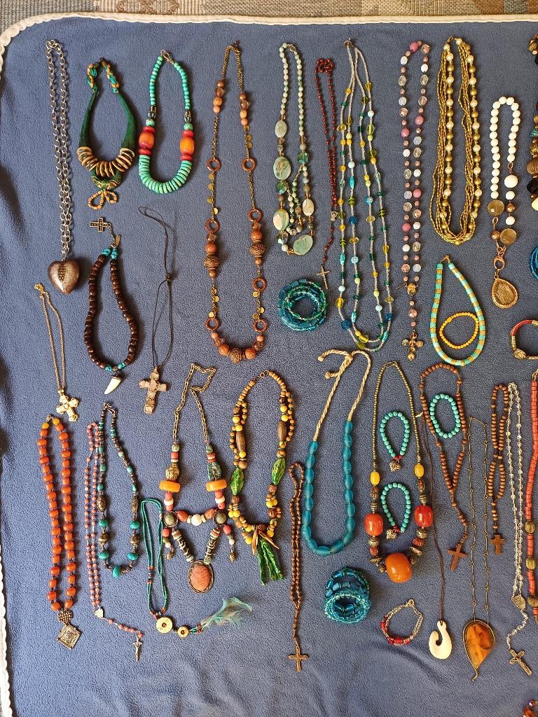 Partij prachtige kettingen/armbandjes, Ophalen, Zo goed als nieuw, Overige kleuren, Steen of Mineraal