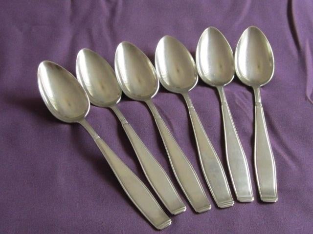 6 dinerlepel 21cm Gero Zilmeta Carre 562 Georg Nilsson, Gebruikt, Ophalen of Verzenden, Rvs of Chroom, Vaatwasserbestendig