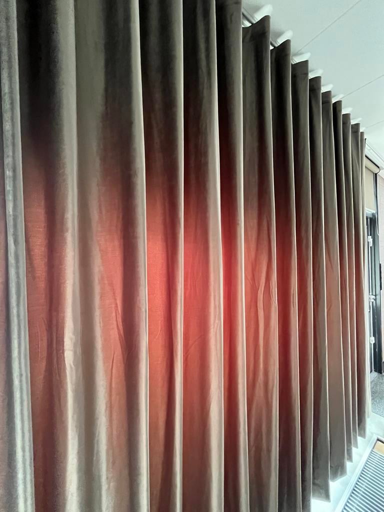 Eiffinger verduisterend overgordijn set (nieuw) 261x560, 200 cm of meer, Grijs, Nieuw, Ophalen of Verzenden