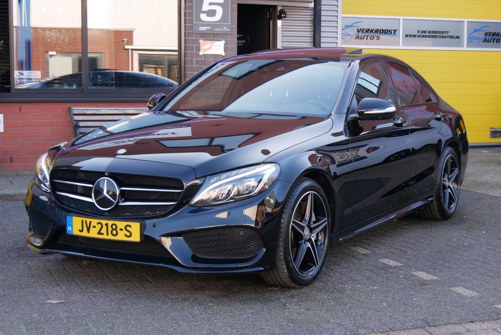 Mercedes-Benz C-klasse 250 Prestige amg. schuifdak. HUD. 360, Automaat, 4 cilinders, Zwart, Lichtsensor