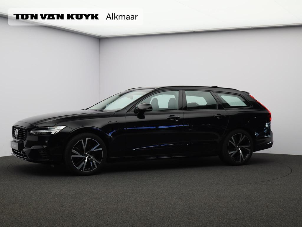 Volvo V90 T6 Recharge 350PK AWD Plus Dark / 360gr Camera / E, Auto's, Volvo, 4 cilinders, Zwart, 129 €/maand, Adaptive Cruise Control