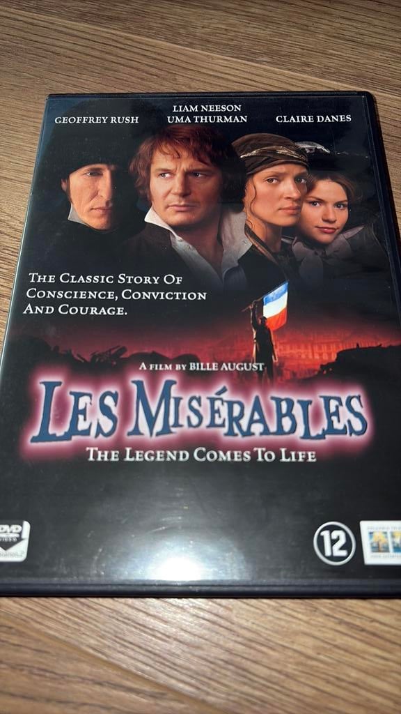 Les Miserables met Liam Neeson, Uma Thurman en Claire Danes., Vanaf 16 jaar, Ophalen of Verzenden, Zo goed als nieuw