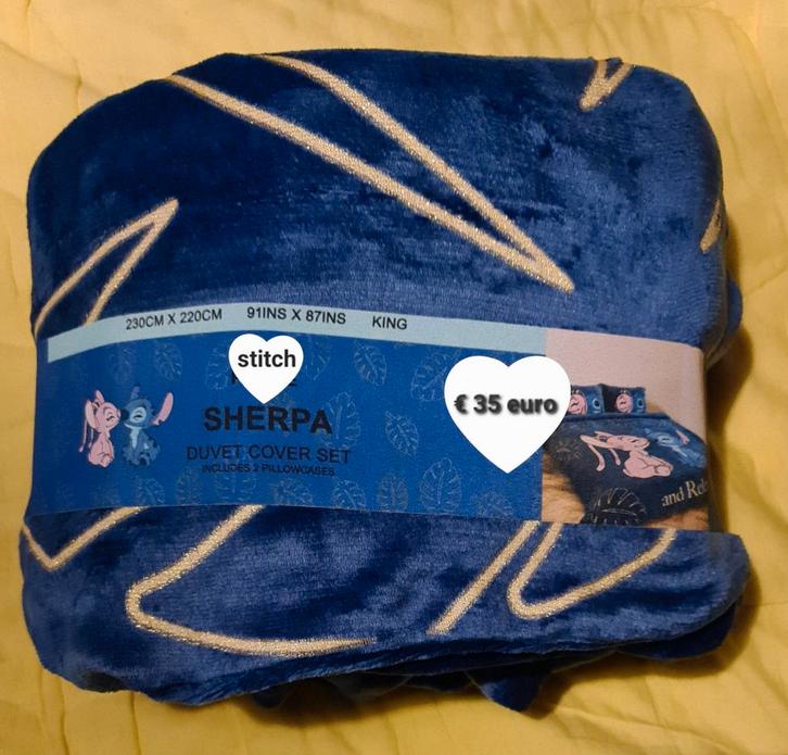 Nieuw 2-persoons Disney Stitch en Angel dekbedovertrek King, Huis en Inrichting, Slaapkamer | Beddengoed, Nieuw, Dekbedovertrek