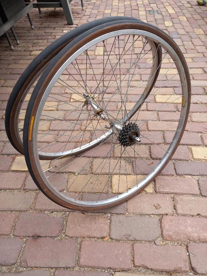 set wielen klassieke racefiets 1975 Ofmega Competizione, Fietsen en Brommers, Fietsonderdelen, Gebruikt, Racefiets, Wiel, Ophalen of Verzenden