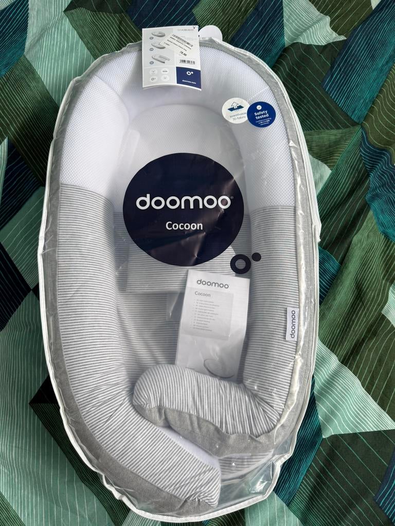 Doomoo Cocoon babynestje Classic Grey in opbergtas, Kinderen en Baby's, Ophalen of Verzenden, Zo goed als nieuw