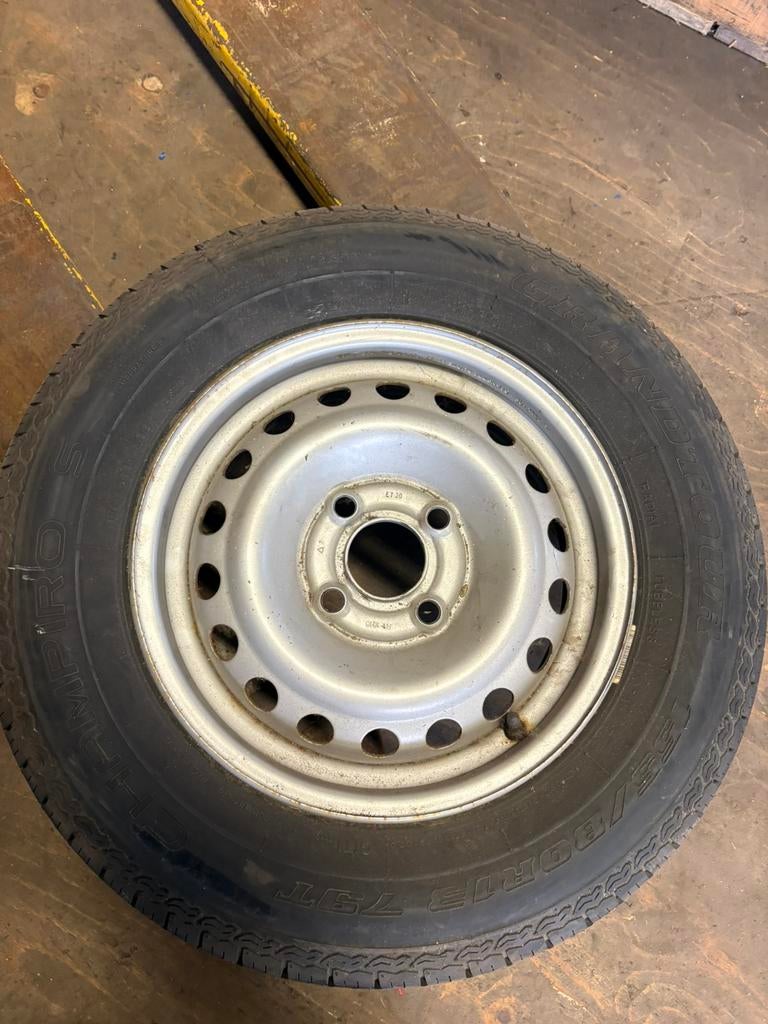 1 reserve band :155/65R14 voor Aygo, 107, C1, Auto-onderdelen, Banden en Velgen, 14 inch, Gebruikt, 155 mm, Banden en Velgen