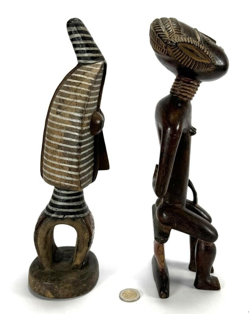 1393. Houten beelden, Dogon en Baule - West-Afrika, 20e eeuw, Ophalen of Verzenden