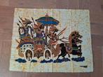 Indonesië handgemaakt batik schilderij koets met paarden, Overige kleuren, Nieuw, Ophalen of Verzenden, 30 tot 120 cm