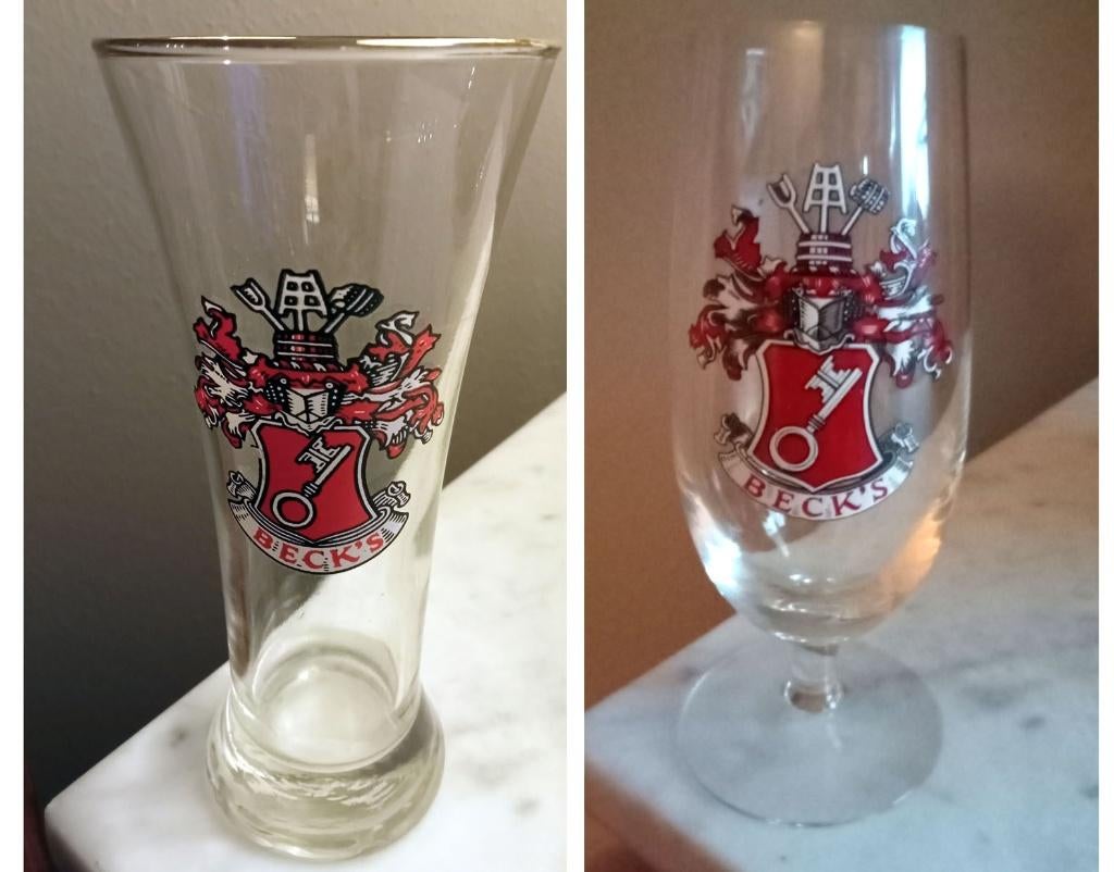 2 BECK”S PROEFGLAASJES, Verzamelen, Biermerken, Zo goed als nieuw, Overige merken, Ophalen of Verzenden