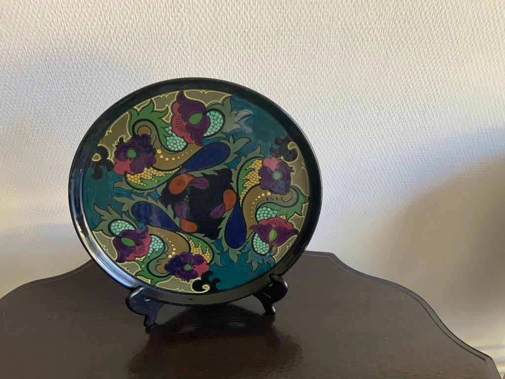 Prachtig oud  gouda platelen antiek bord, Antiek en Kunst, Ophalen of Verzenden