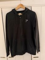 Gymshark Spot Trui - Zwarte Hoodie met Rits (Maat S), Ophalen of Verzenden, Gedragen, Maat 46 (S) of kleiner, Zwart