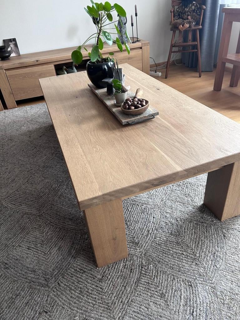 Eiken Salontafel, 150 tot 200 cm, Minder dan 50 cm, Rechthoekig, 50 tot 100 cm