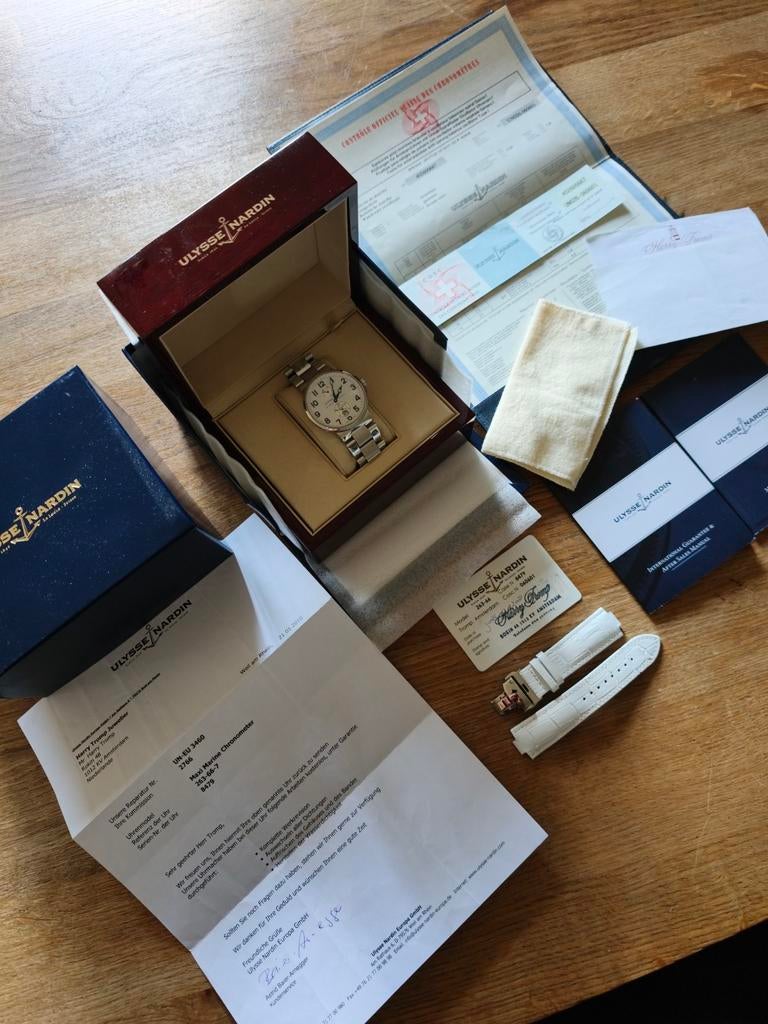 Ulysse Nardin Marine Chronometer horloge 41mm Full set, Staal, Gebruikt, Staal, Polshorloge