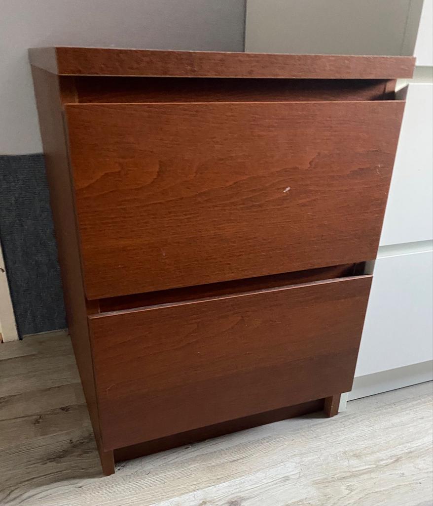 MALM ladekast met 2 lades, Huis en Inrichting, Ophalen, Minder dan 50 cm, Gebruikt, 1 of 2 laden