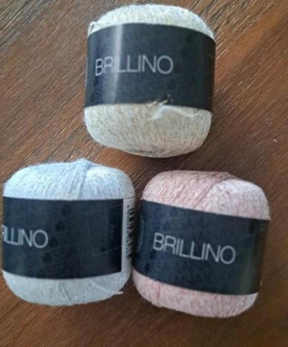 3 bollen Lana Grossa Brillino meebreigaren, Ophalen of Verzenden, Nieuw, Breien of Haken, Wol of Garen