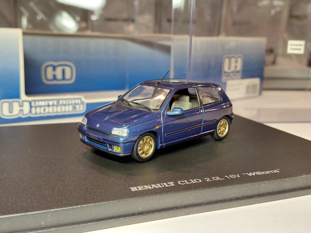 Renault Clio I 2.0L 16V Williams ph1 1993-1995 1/43 UH 2505, Ophalen of Verzenden, Zo goed als nieuw, Auto, Universal Hobbies