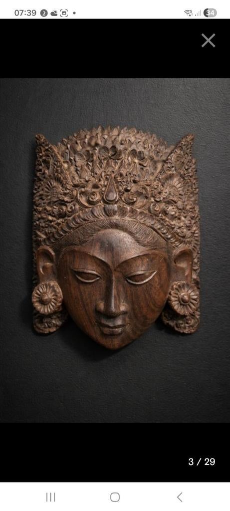 Balinees houtsnijwerk masker, Antiek en Kunst, Ophalen of Verzenden
