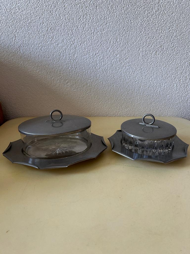 Vintage art deco bonbon schaaltje en asbak, Antiek en Kunst, Antiek | Glas en Kristal, Ophalen of Verzenden