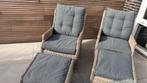 2x Garden Impressions Loungestoelen Beige/Grijs, Tuin en Terras, Ophalen, Zo goed als nieuw, Wicker, Verstelbaar