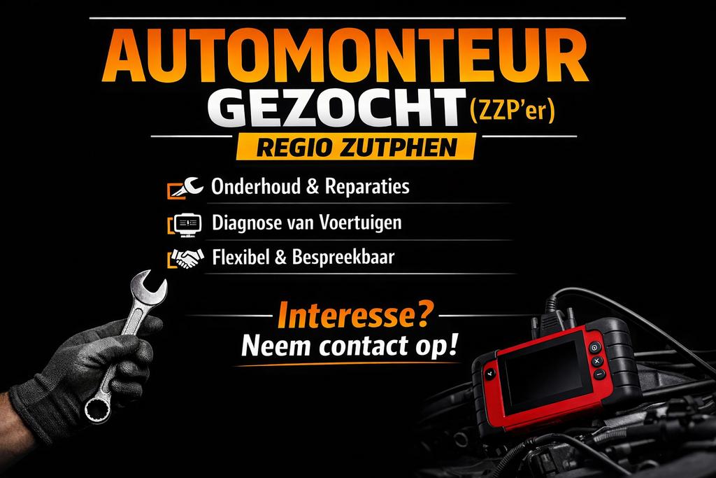 Automonteur gezocht (ZZP’er) – Regio Zutphen, Vacatures