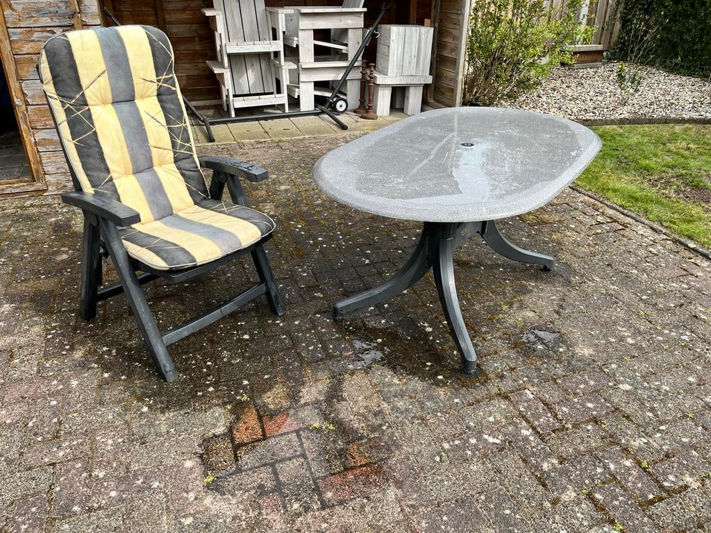 Tuinset Hartman.4stoelen 1tafel, Ophalen, Gebruikt, Kunststof