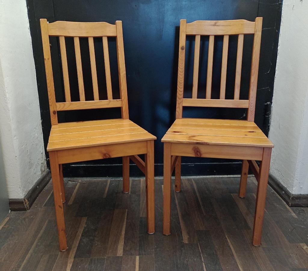 2 houten (keuken) stoelen, Ophalen, Gebruikt, Twee, Bruin