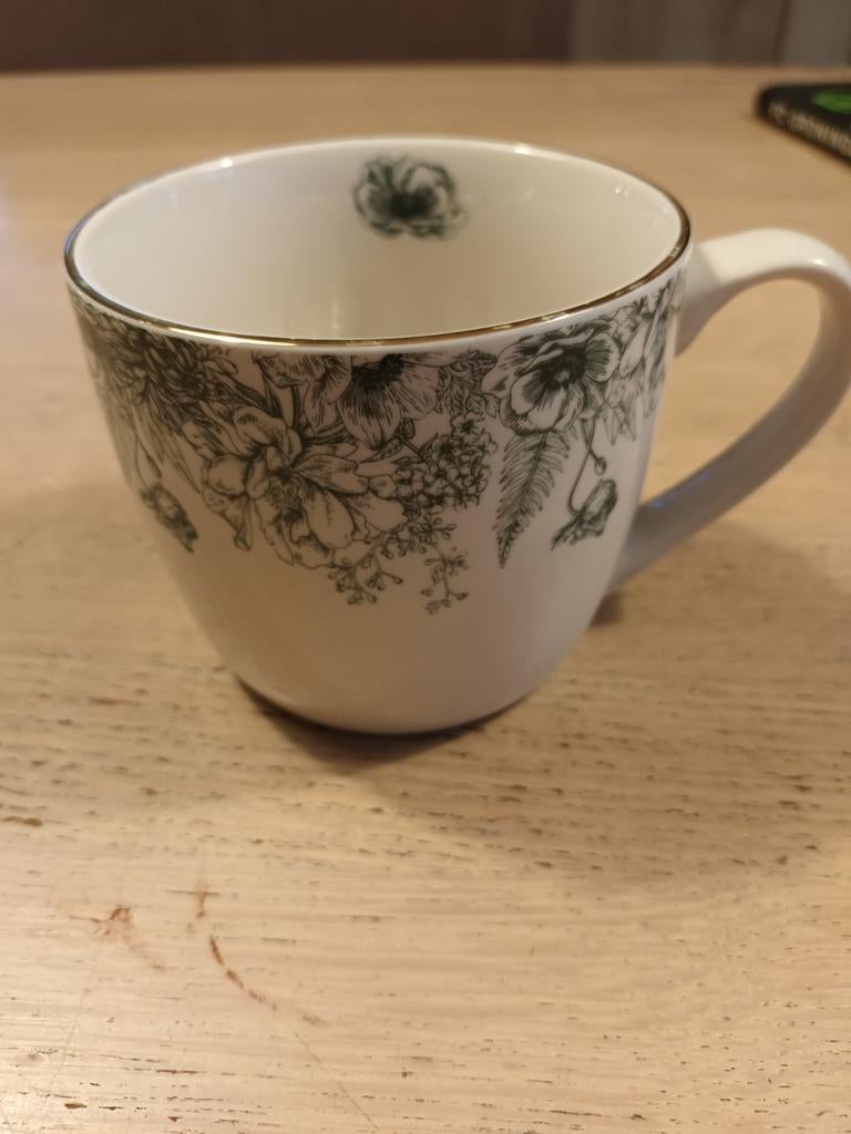 AH kerstmok, kerst beker Albert Heijn,donkergroen,cappuccino, Ophalen of Verzenden, Zo goed als nieuw, Overige stijlen, Kop(pen) en/of Schotel(s)