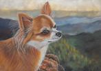 OPRUIMING Schilderij Chihuahua 1 met lijst - eigen werk, Ophalen of Verzenden