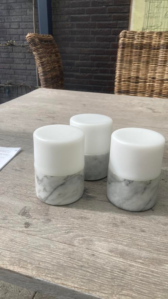 3 kandelaars voor duni lampen., Ophalen, Zo goed als nieuw, Overige materialen, Minder dan 25 cm