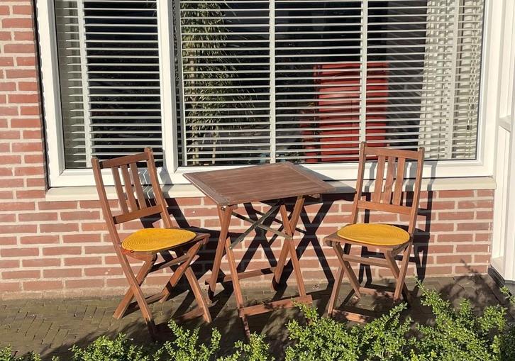 Bistro sets, Tuin en Terras, Tuinbanken, Zo goed als nieuw, Hout, Ophalen of Verzenden