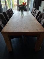 Eettafel met 6 stoelen, Huis en Inrichting, Tafels | Eettafels, Ophalen, Gebruikt, 200 cm of meer, 50 tot 100 cm