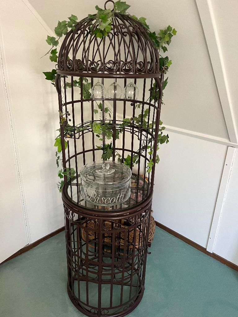 Decoratieve wijnbar (bruin), Ophalen, 5 tot 15 flessen, Zo goed als nieuw, Metaal