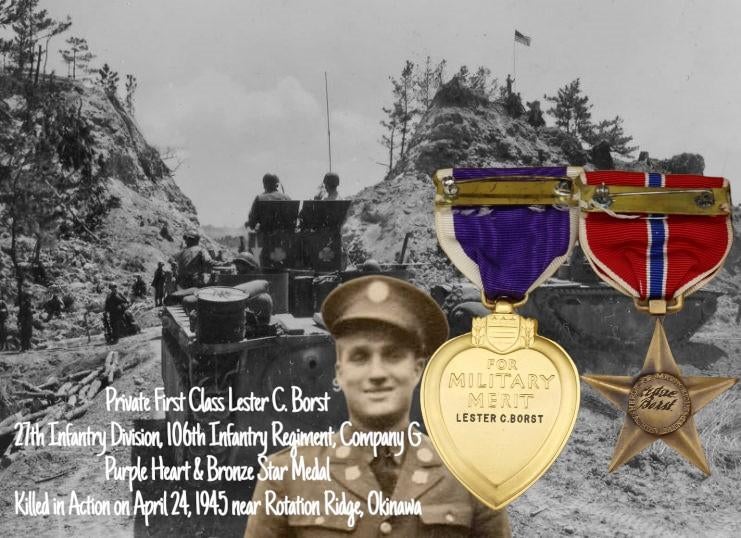 US WWII KIA Okinawa Purple Heart/Bronze Star Medal, Verzamelen, Militaria | Tweede Wereldoorlog, Ophalen of Verzenden, Landmacht