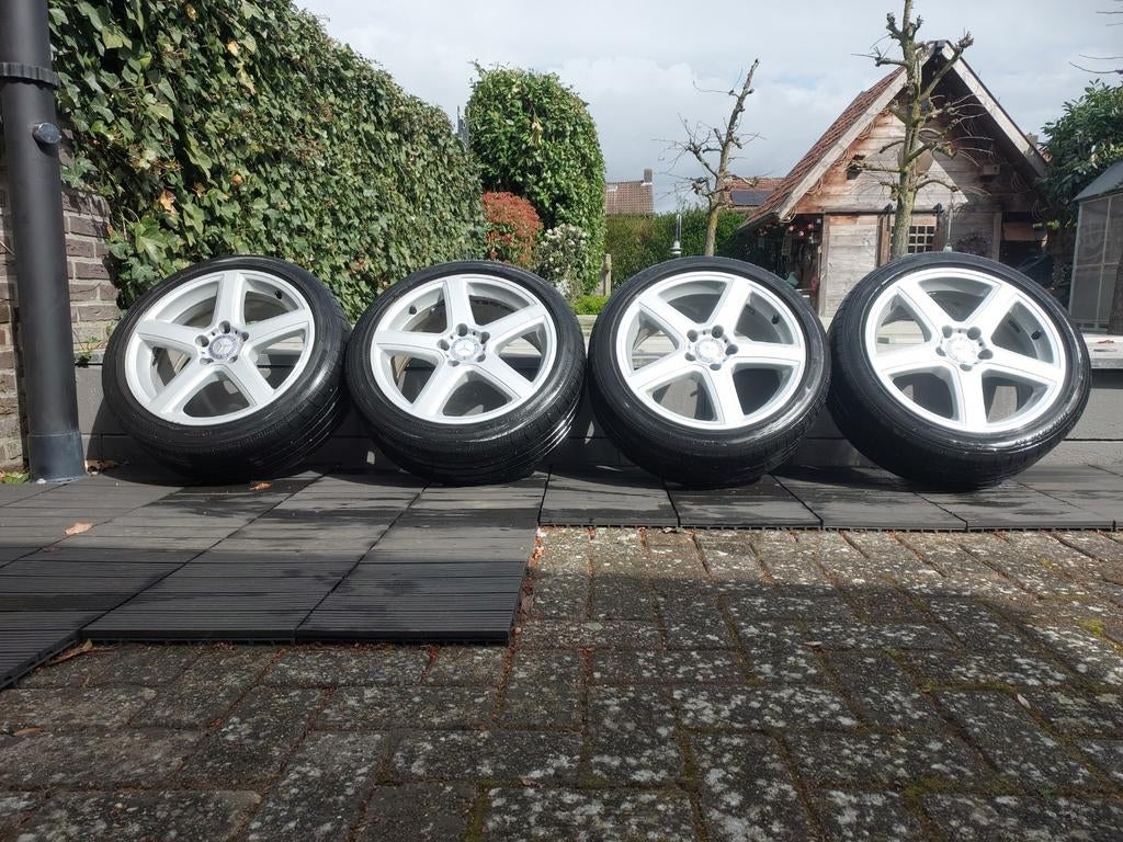 Mercedes  AMG-style 17 inch velgen met banden, Auto-onderdelen, Banden en Velgen, Ophalen, 17 inch, Band(en), Zomerbanden