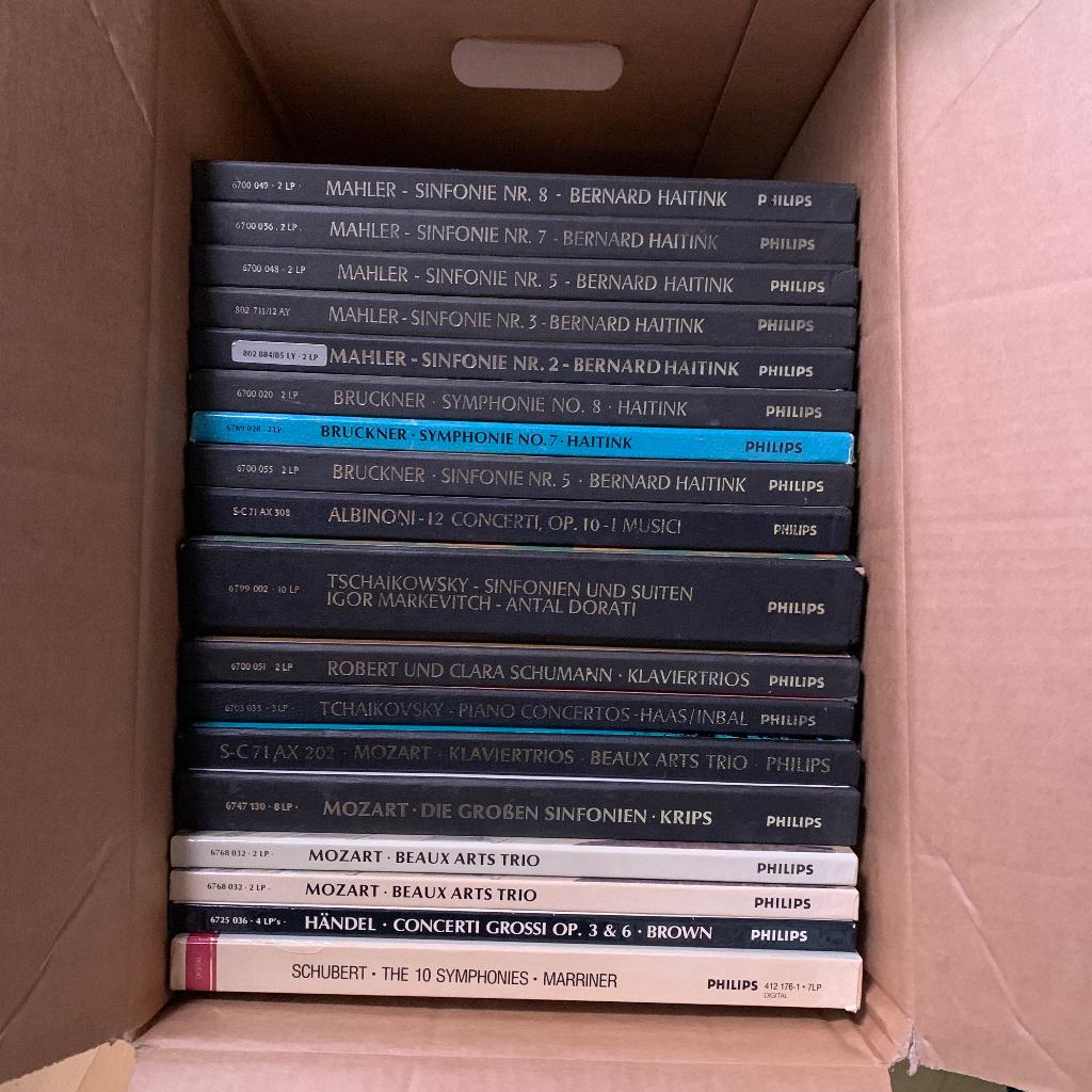 Doos met Philips box sets klassiek vinyl, Ophalen of Verzenden, Zo goed als nieuw, Romantiek, 12 inch